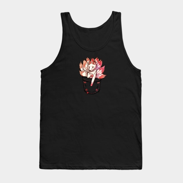 Pocket Cute Kitsune Fox Tank Top by TechraPockets